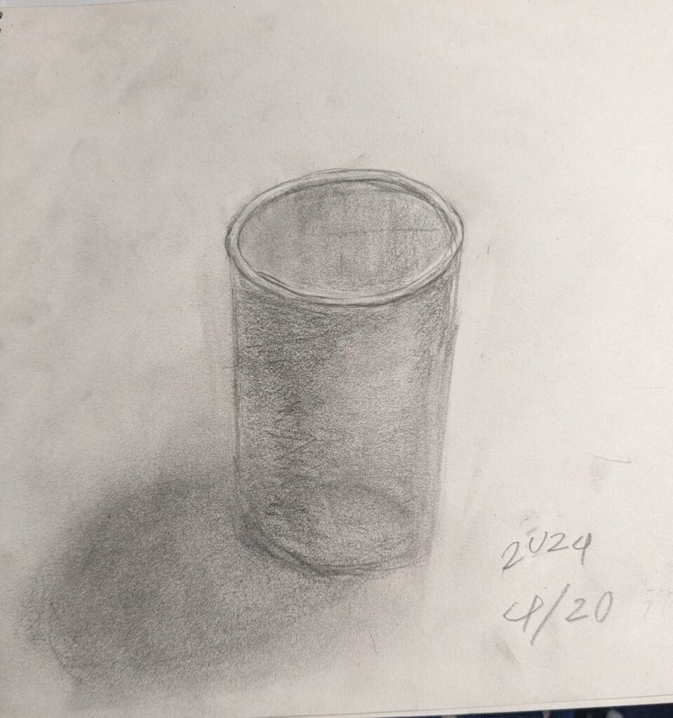 コップのデッサン🥛