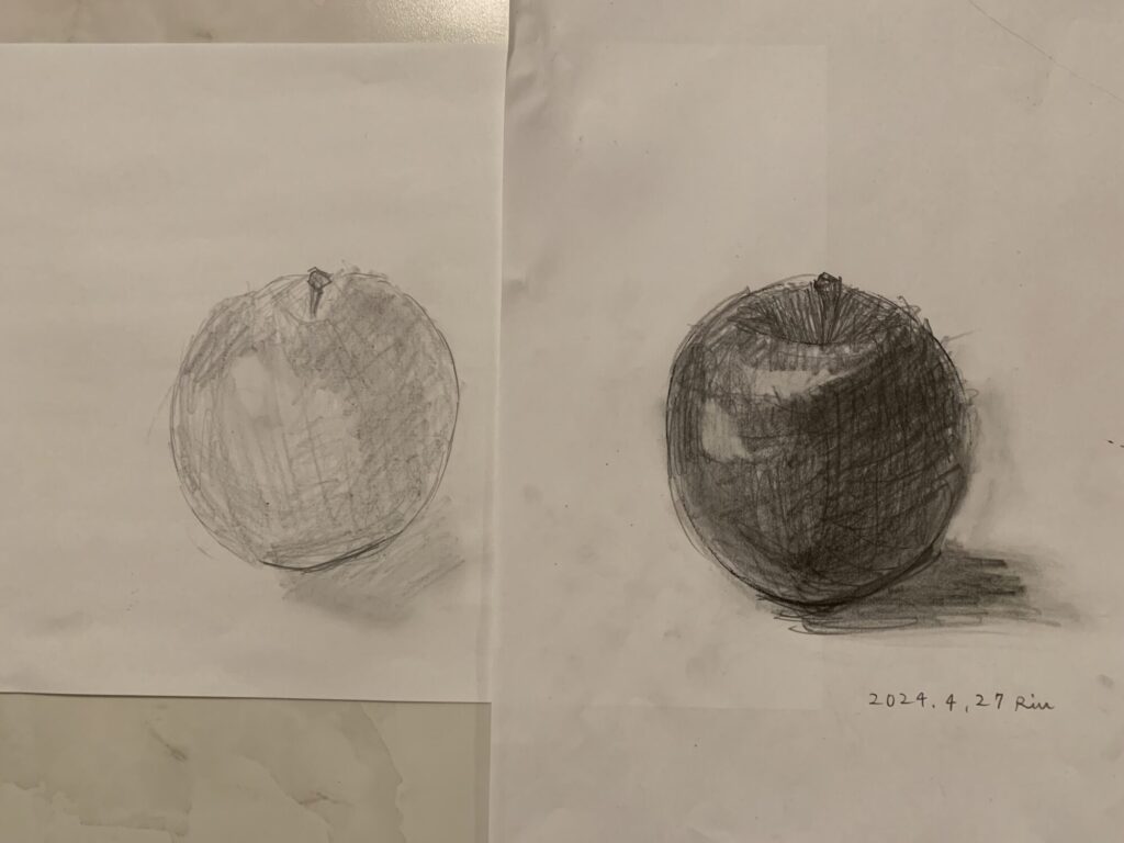 習うまえとあとの🍎