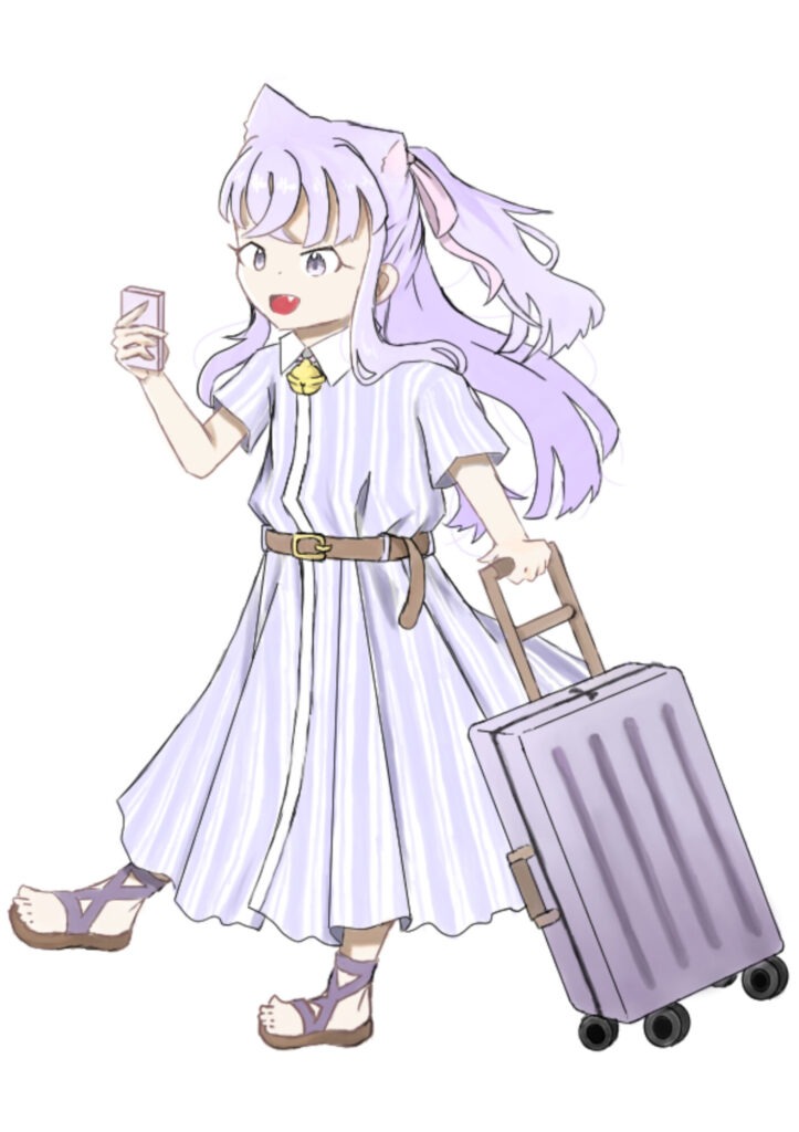 旅行している女の子