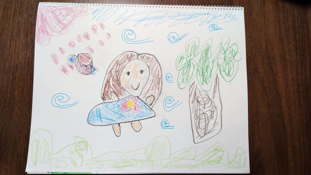 ぼうしがとんでっちゃった