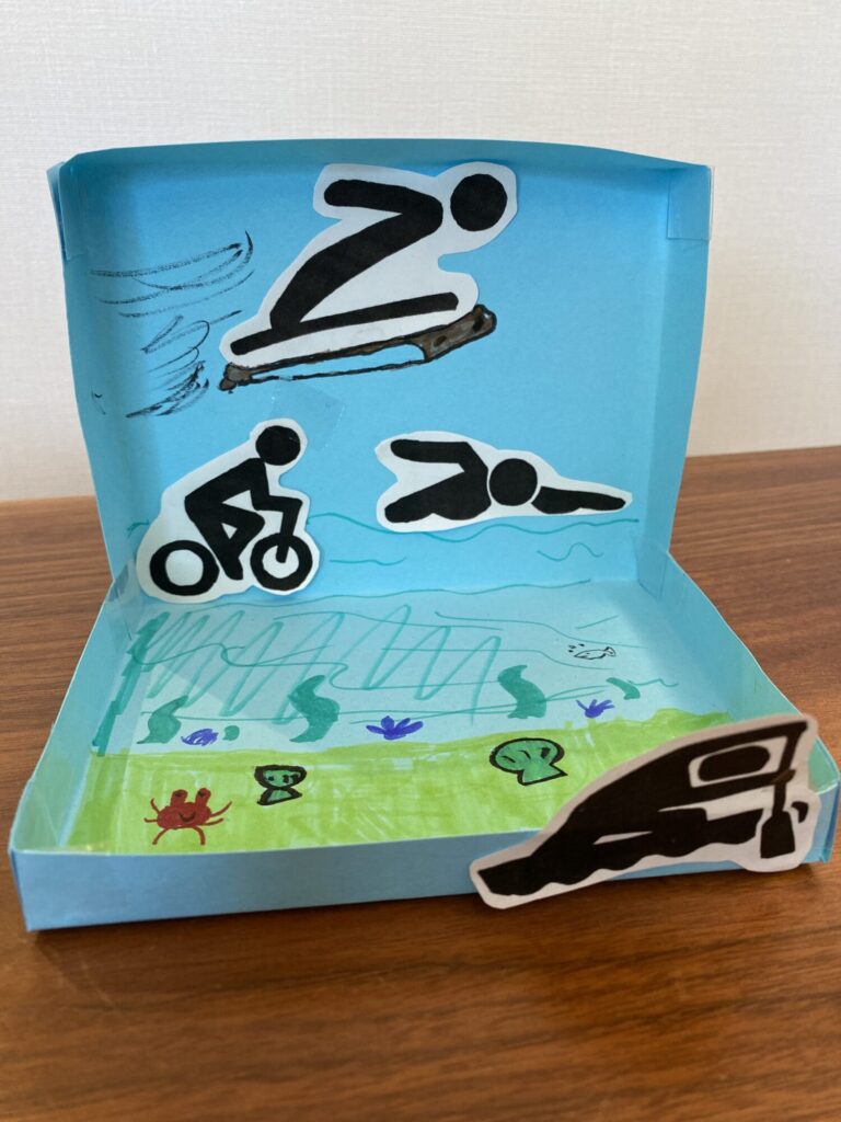 海で遊んでいるピクトグラム