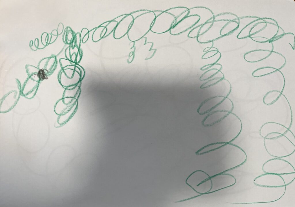 まるとぐるぐるだけで卵から生まれた恐竜が描けたよ🦕