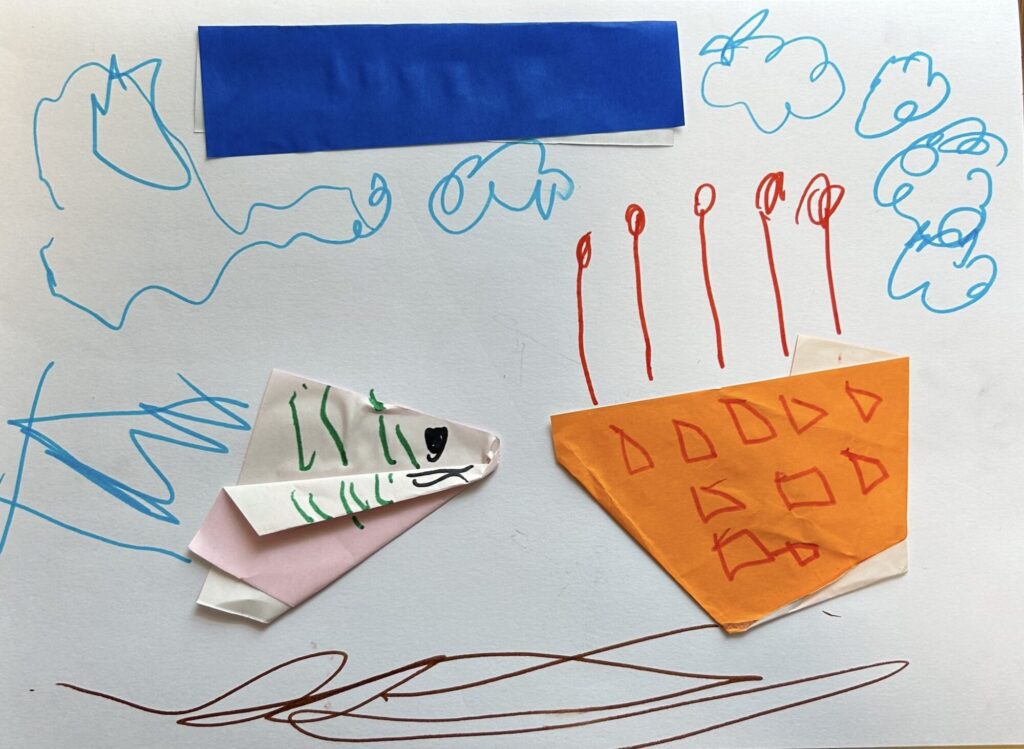 ケーキを食べているトリケラトプス🍰