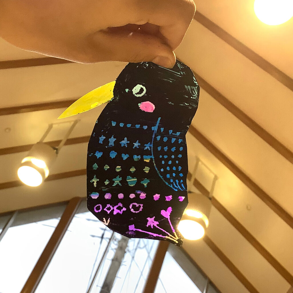 スクラッチ　鳥になったよ🐧