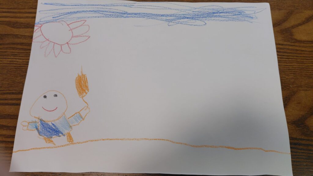 アイスを食べているところ