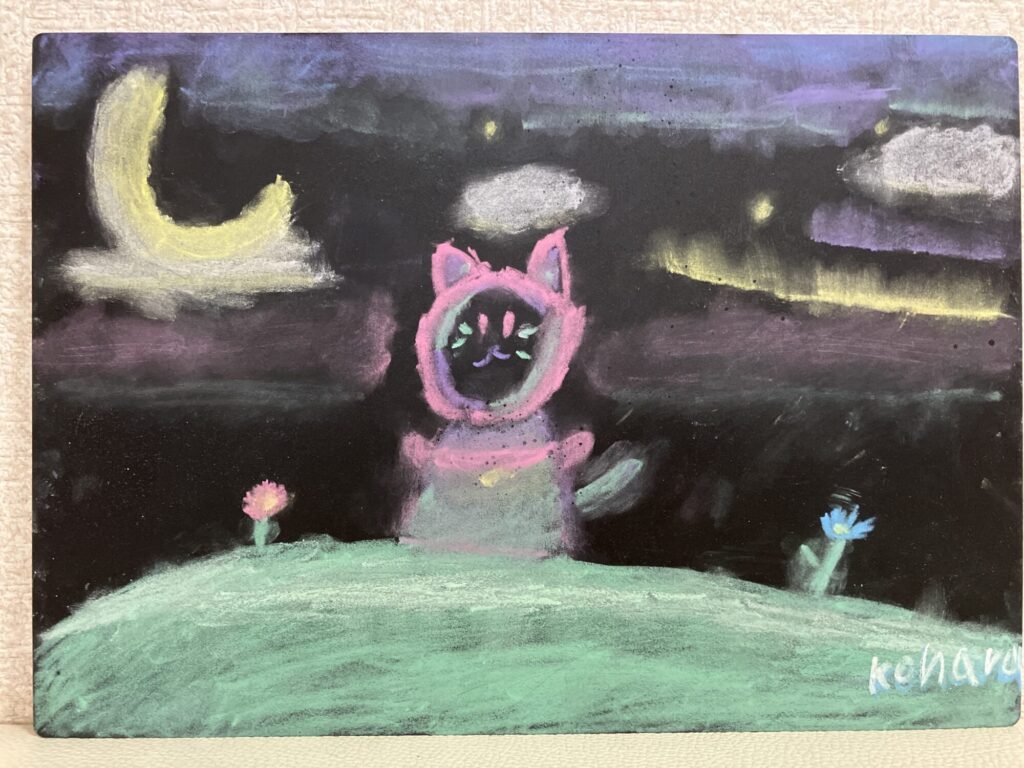 ねこちゃんが月をみている