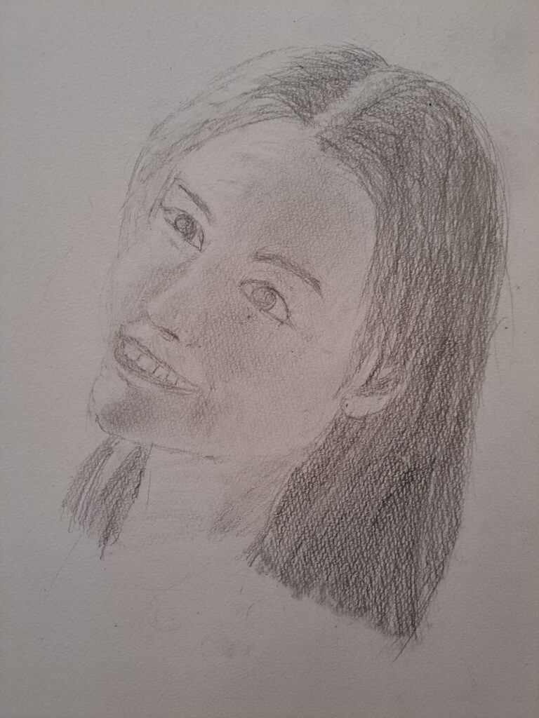 女の人　えんぴつ画