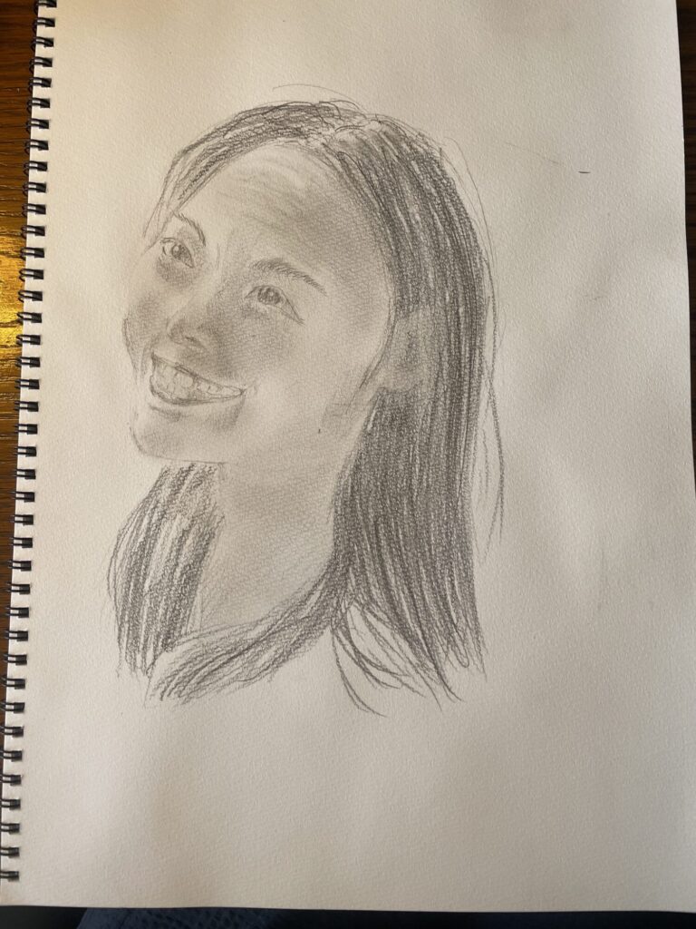 デッサン　女性の顔　