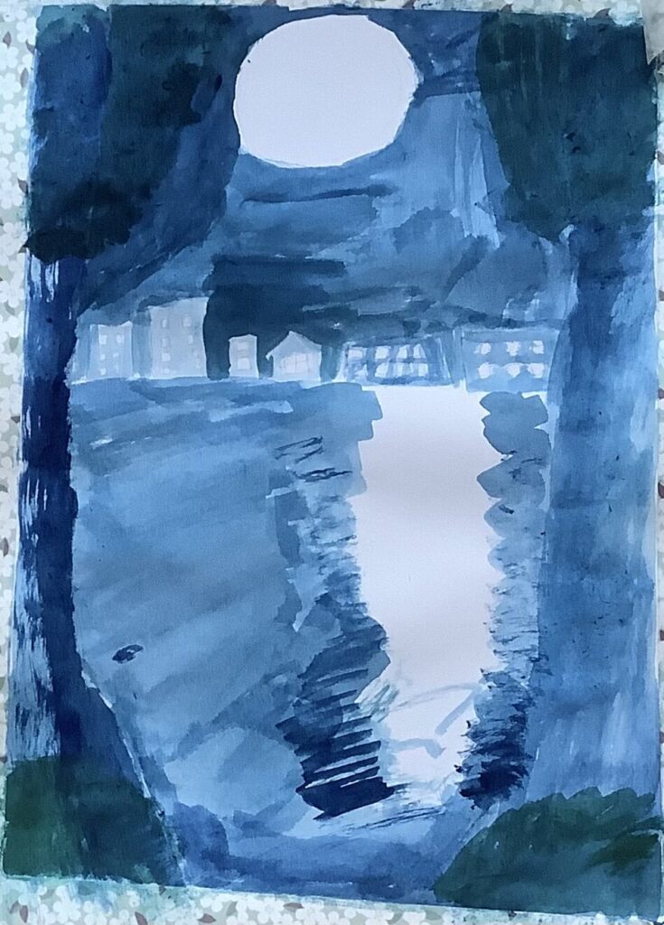 月の夜空(途中過程)