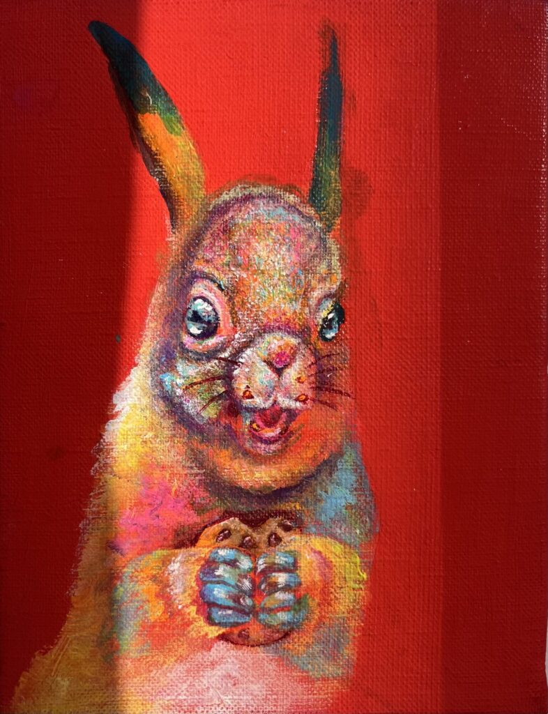 チョコチップクッキーを食べたリス🐿