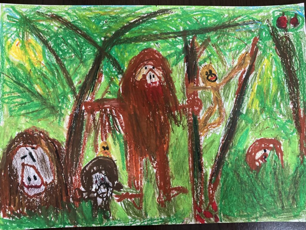 オランウータンが遊んでいるよ