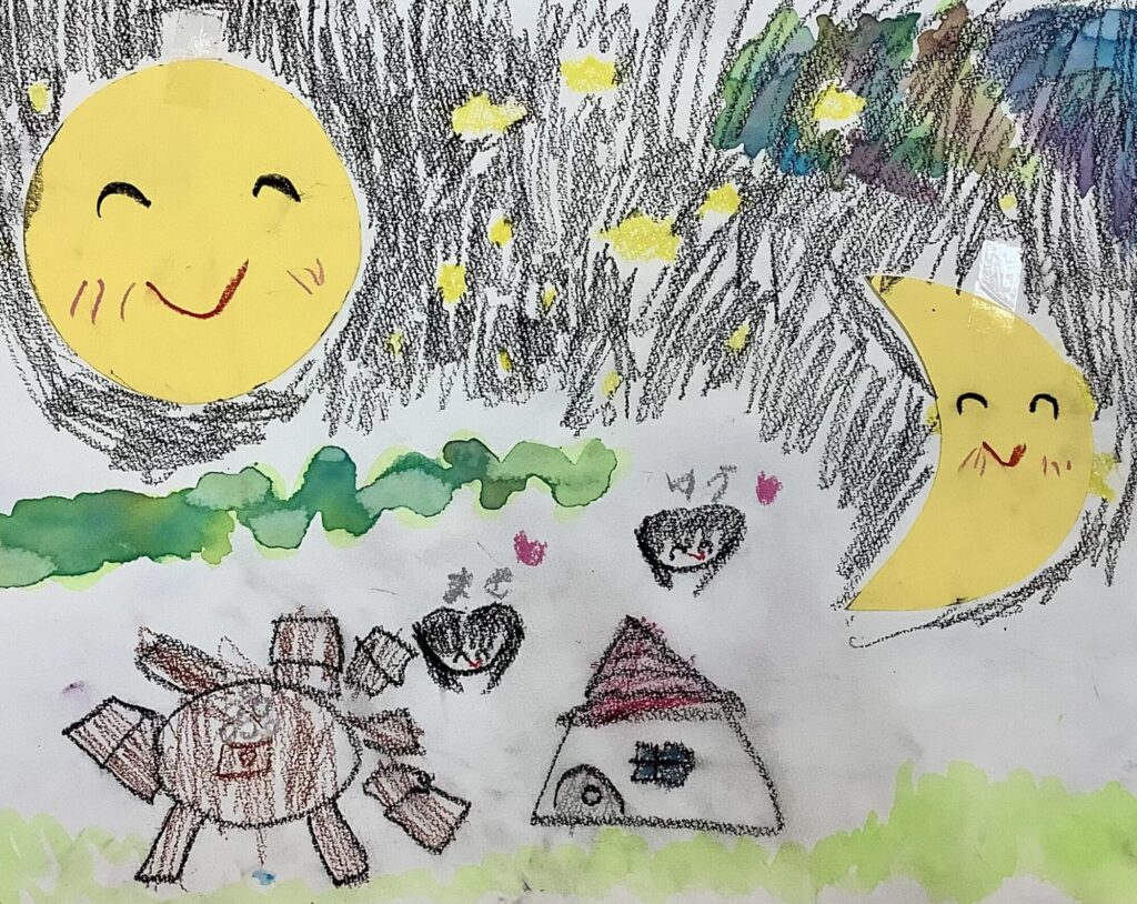 お月見団子を食べようと言っている