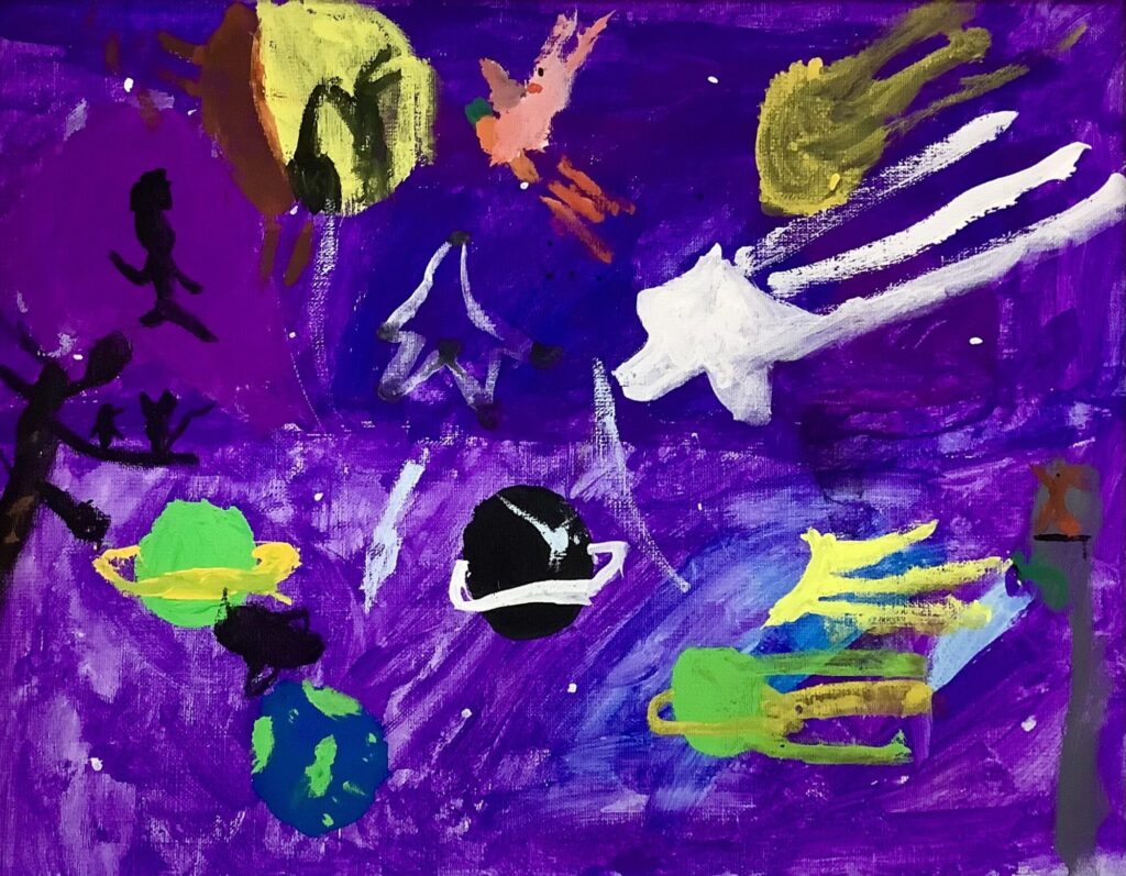 夜はみんな、動き出す。夜も宇宙も混ざった感じ。