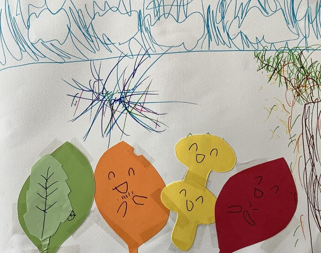 キノコ達がショーを見せて花火の途中