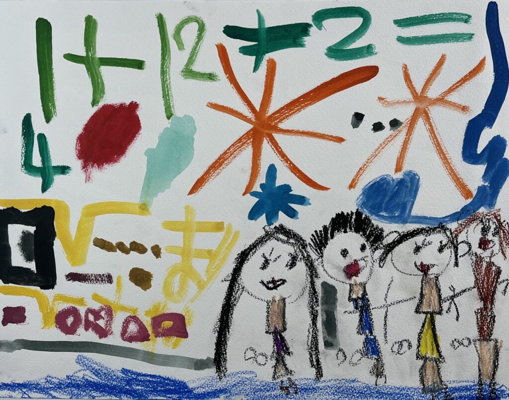 みんなでうみにもぐっているところ