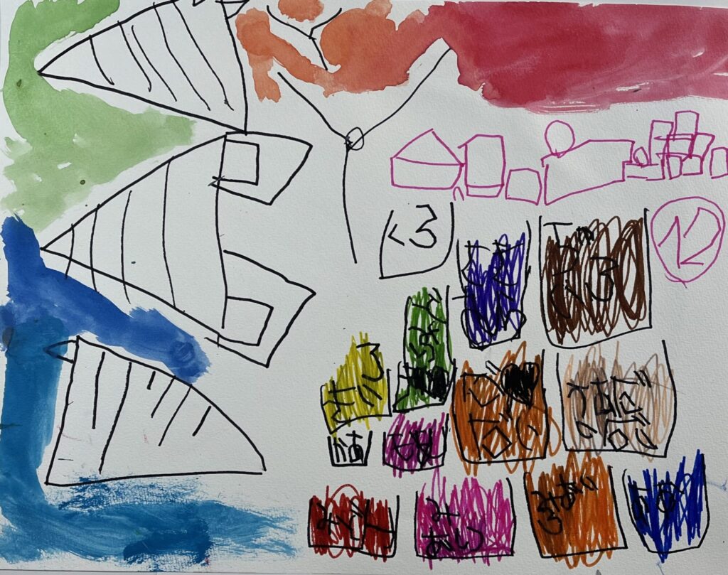 かみひこうきのつくりかた　と　クレヨン