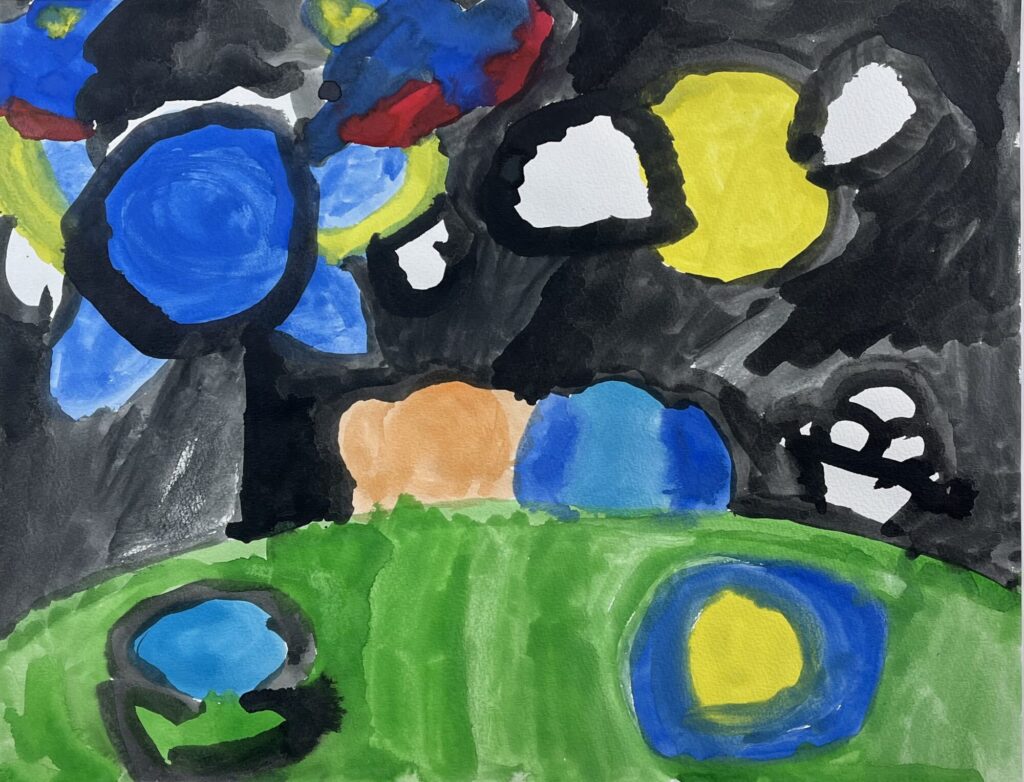 おつきみしているカービーたち