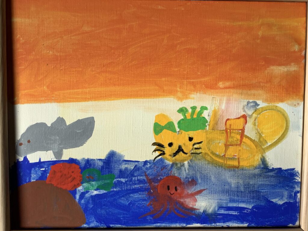 みずにうかぶねこ