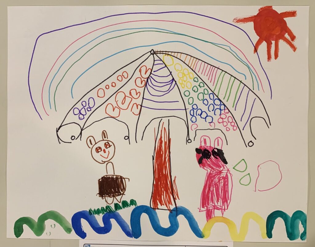 うさぎとくまとにじ