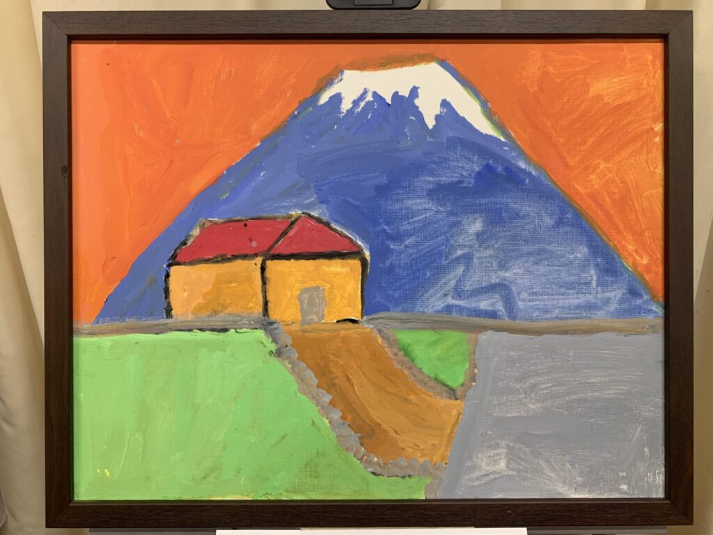 富士山の近くの家