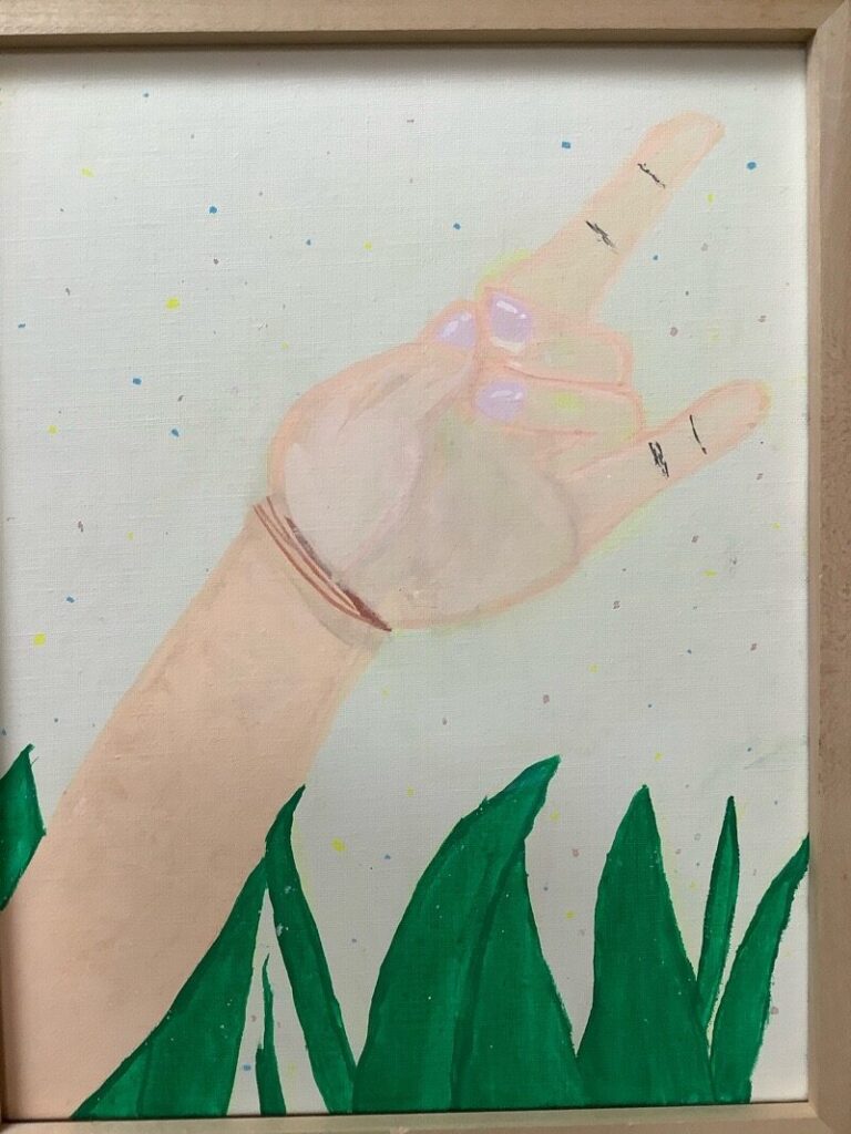 クレーネ生徒作品　草むらから出たきつね