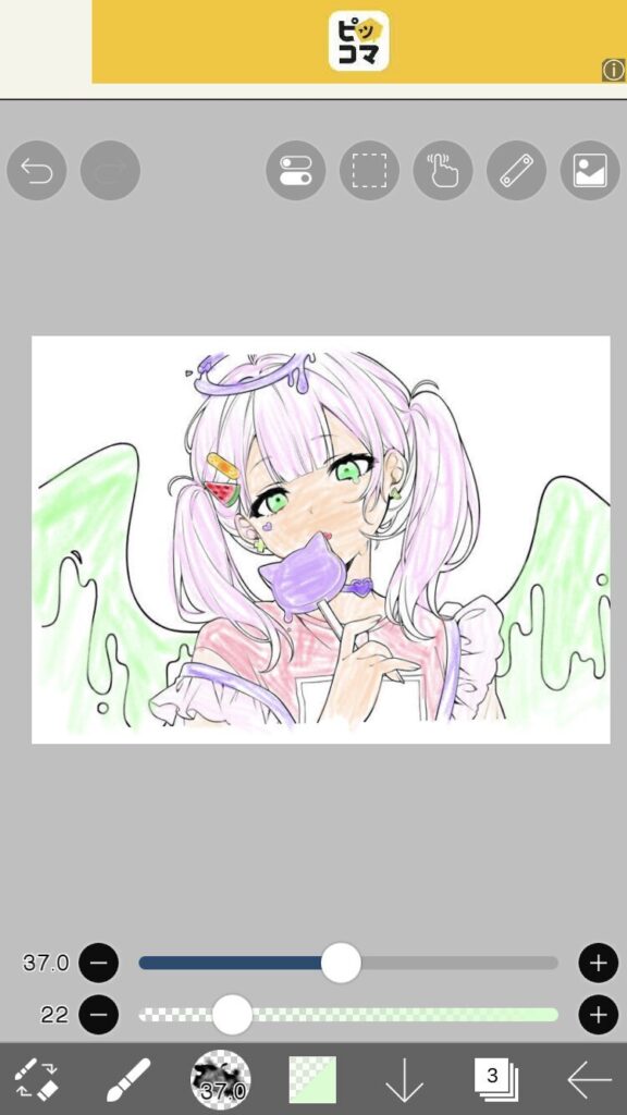 初！デジタルで色塗り(￣▽￣)