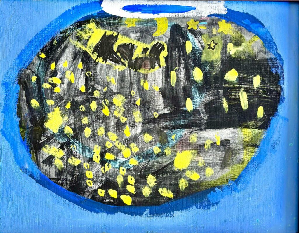 ひこうきからみえるよなか