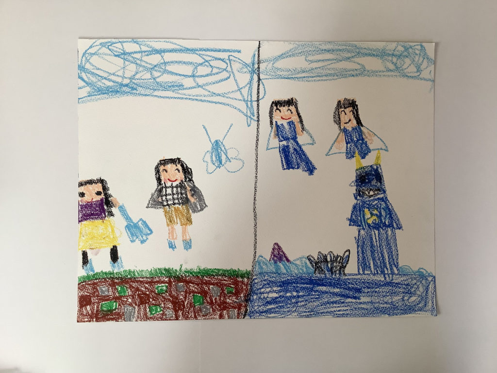 おともだちとマインクラフトでウォーデンをみてるところ