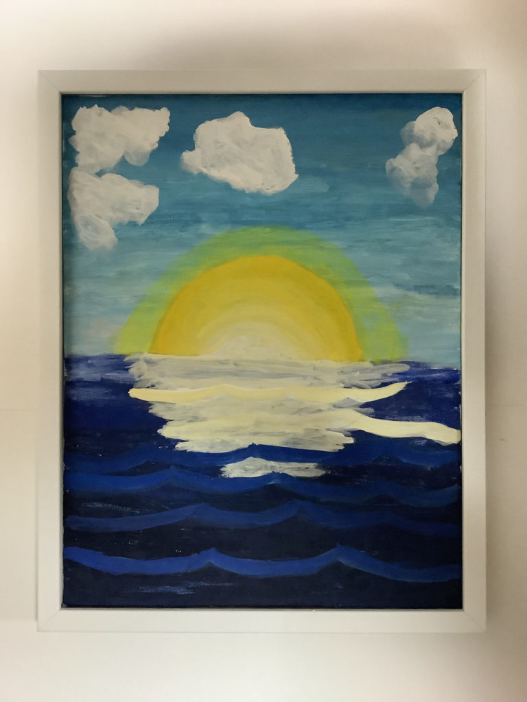 朝日が空海をはんしゃしている