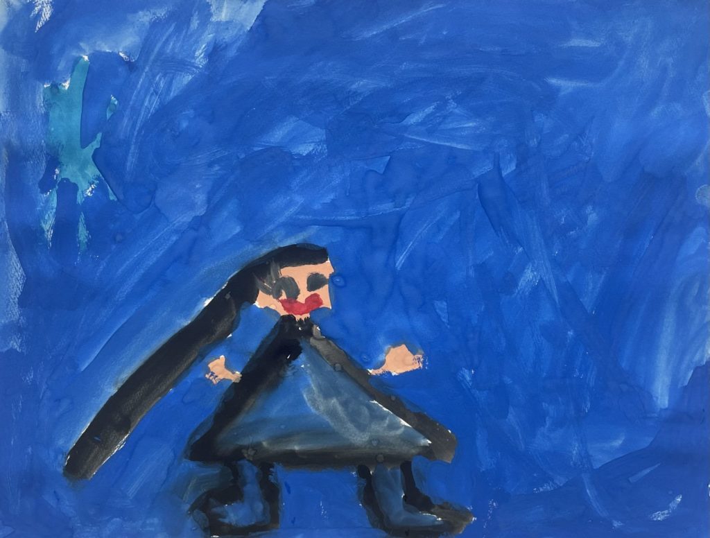 プリンセスのふくをきているさなちゃん