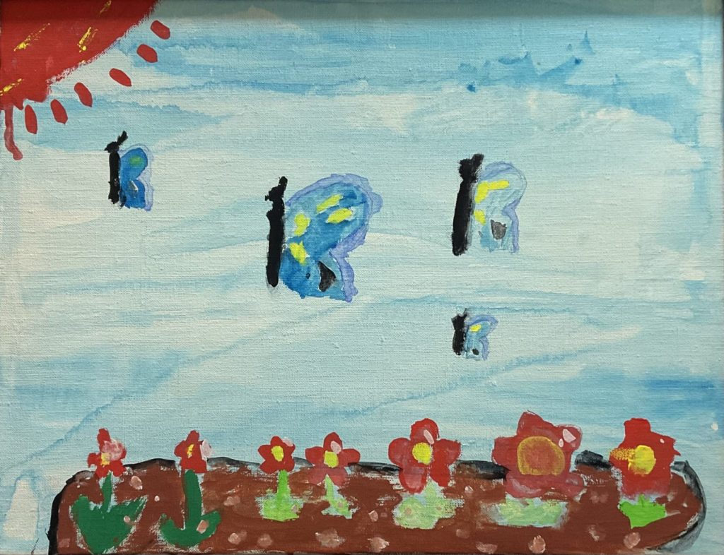 ちょうちょと花だん