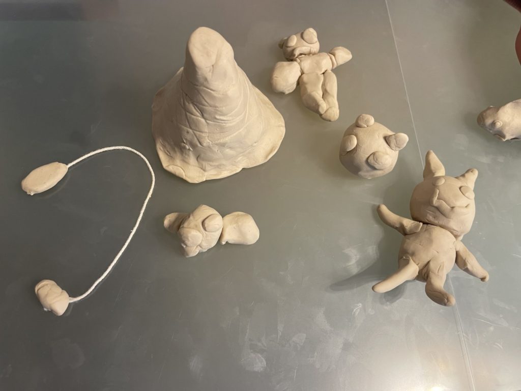 お魚とお山とうさぎと雪うさぎとコウモリ