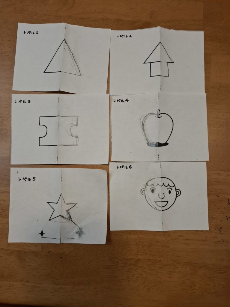 はんぶんかいたよ