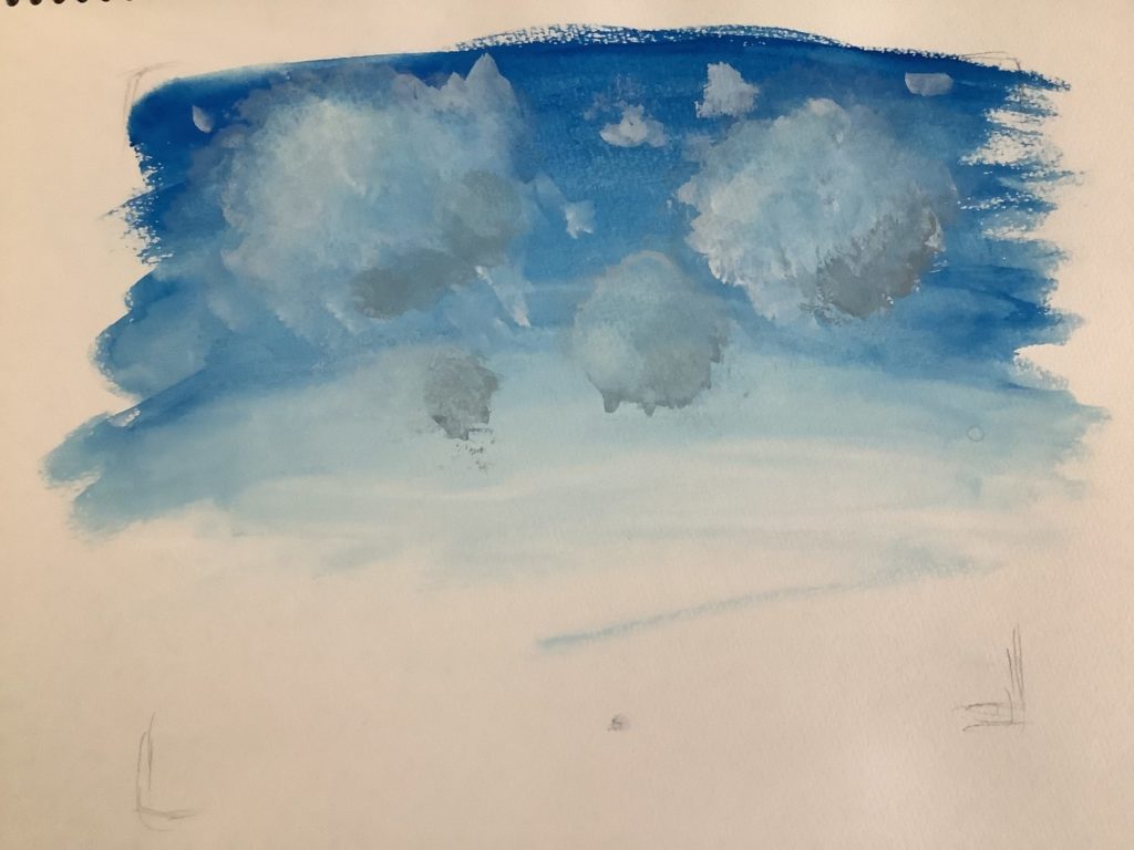 空　水彩画