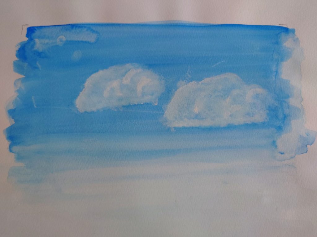 夏の空（水彩画）