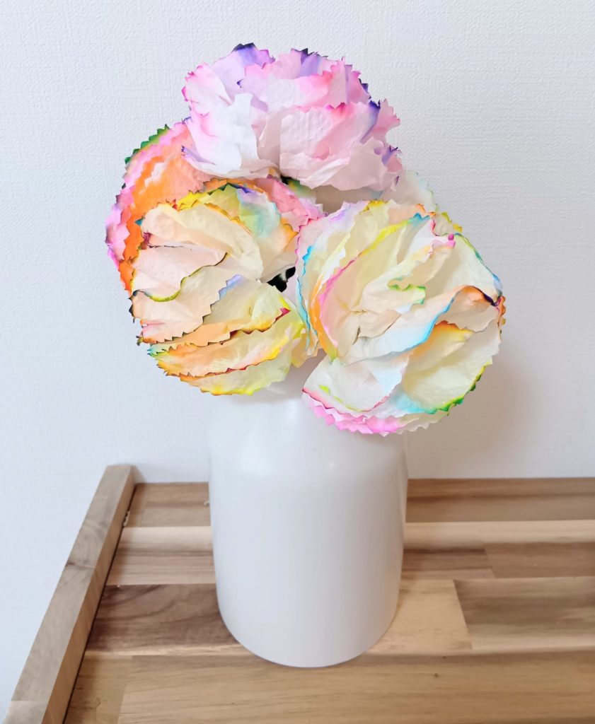 母の日にあげたペーパーフラワー