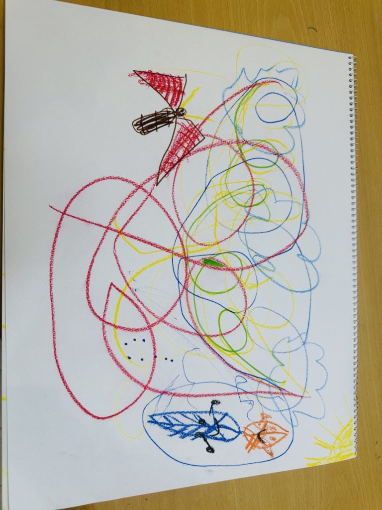 風とちょうちょ　えんとつの煙