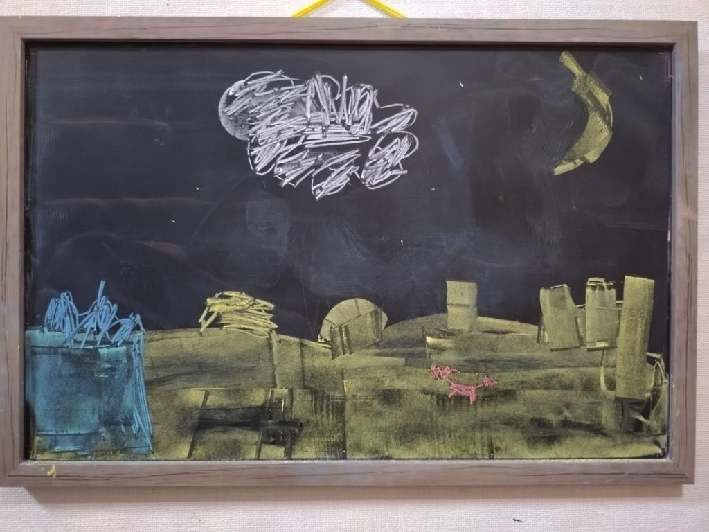 夜の浜辺（弟の作品）