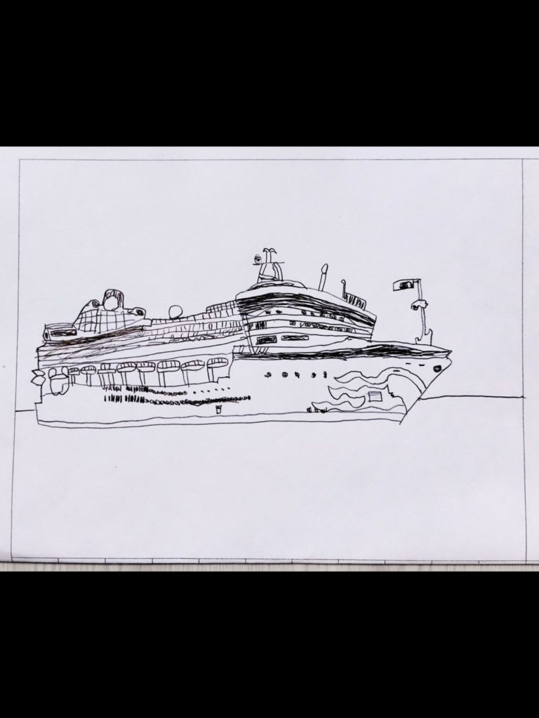 大きな大きな船〜夏休みの絵日記から〜