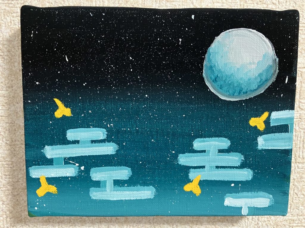 星空とイチョウ