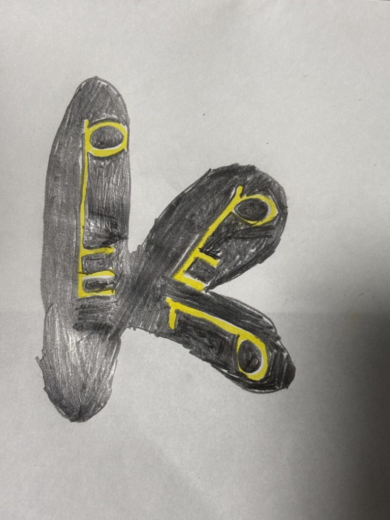 イニシャルアート　k